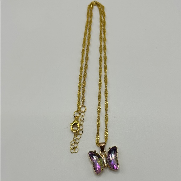 Chic Mystic Topaz Butterfly Earring & Necklace Set - Picture 2 of 6